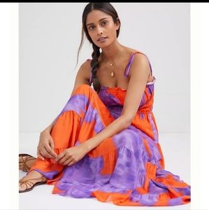 Anthropology Floral Tiered Maxi Dress